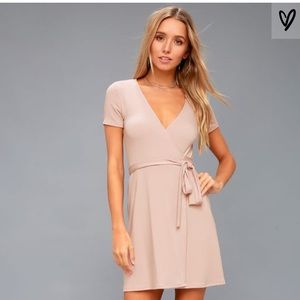 BELVEDERE BLUSH PINK WRAP DRESS